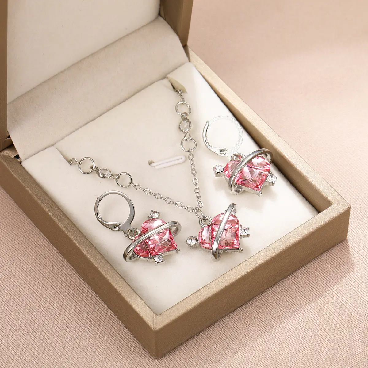 Purple Zircon Earrings & Necklace Set for Women - Image 5