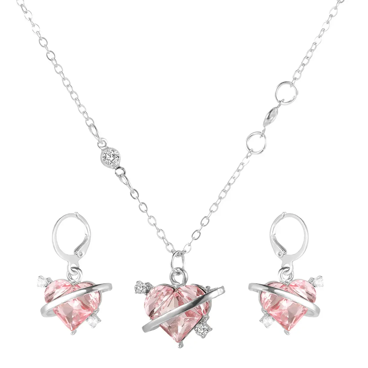 Purple Zircon Earrings & Necklace Set for Women - Image 8