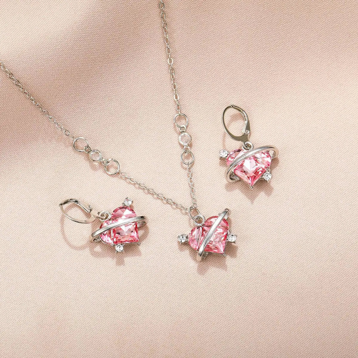 Purple Zircon Earrings & Necklace Set for Women — feature 5