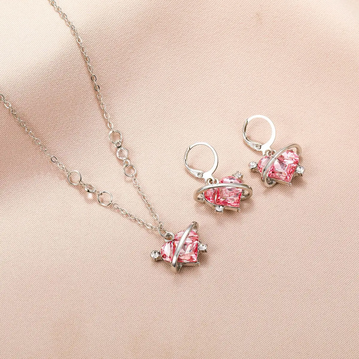 Purple Zircon Earrings & Necklace Set for Women — feature 6