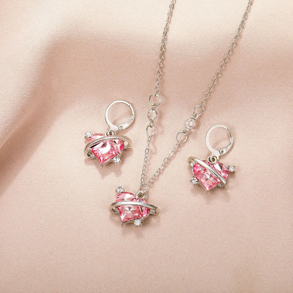 Purple Zircon Earrings & Necklace Set for Women — feature 7