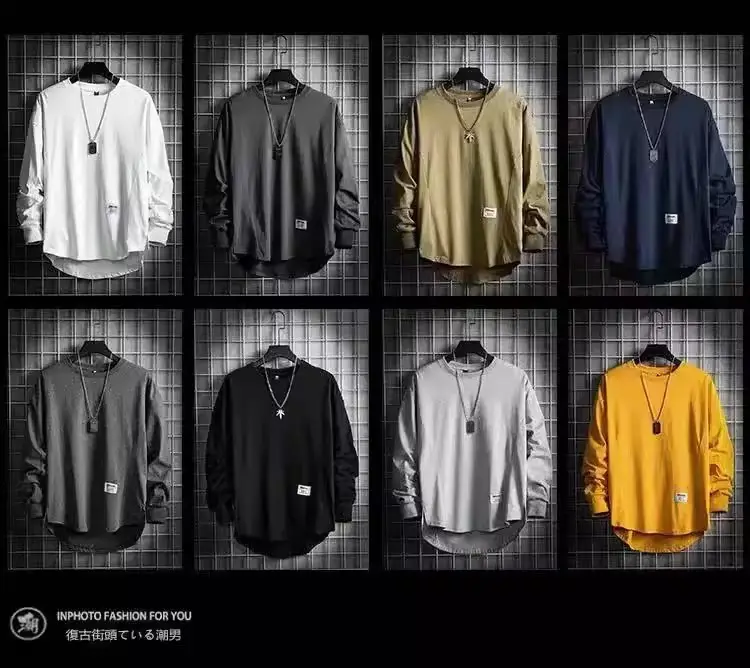 Men Black Hip Hop Long Sleeve T-Shirt — feature 2