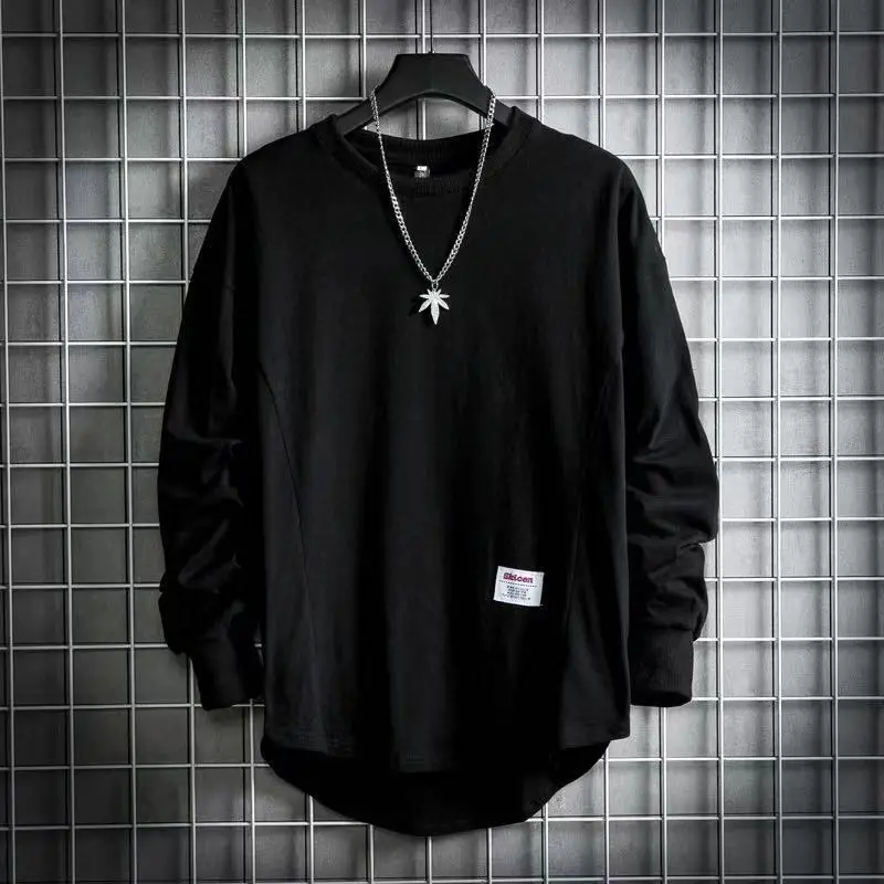 Men Black Hip Hop Long Sleeve T-Shirt — feature 3