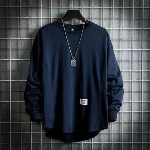 Men Black Hip Hop Long Sleeve T-Shirt - Image 5