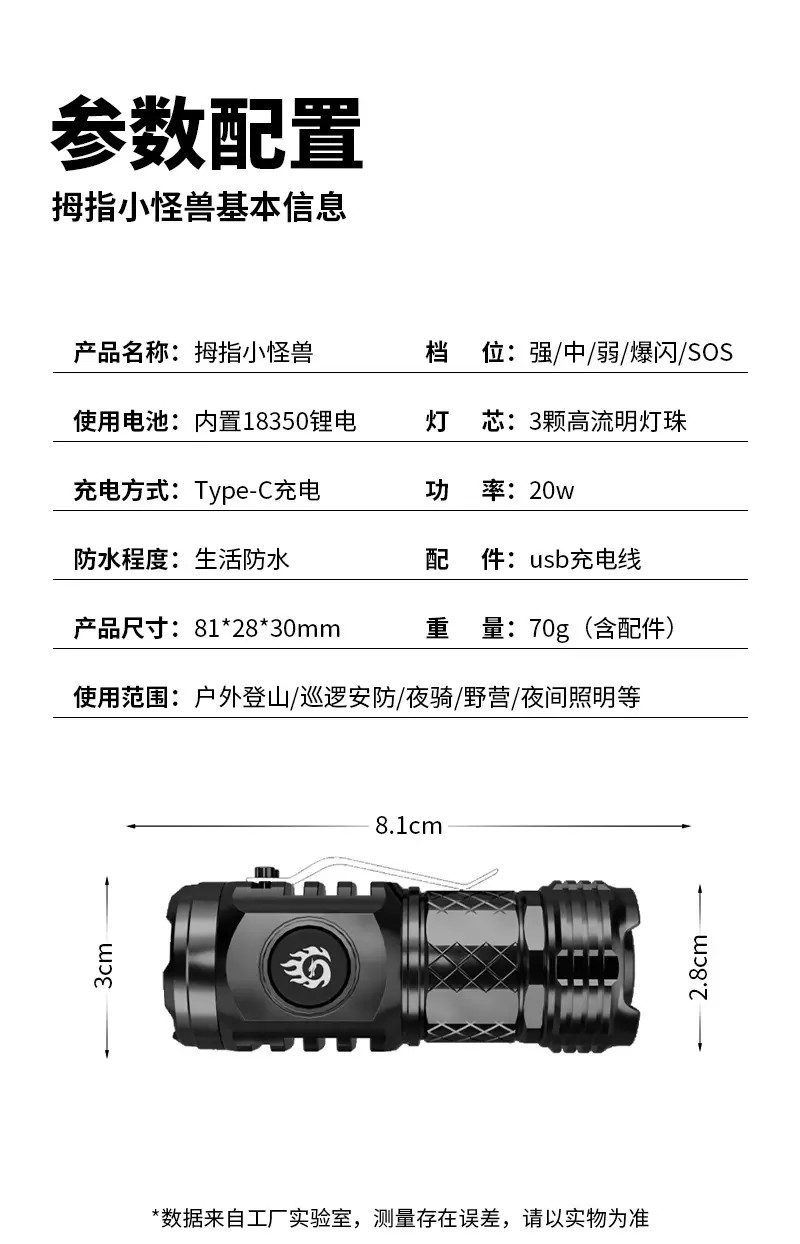 Three-Eye Monster Flashlight with Red Lipstick Design β feature 13