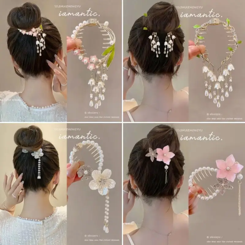Ancient Style Orchid Tassel Hairpin Ball Head Hair Accessories - Image 37