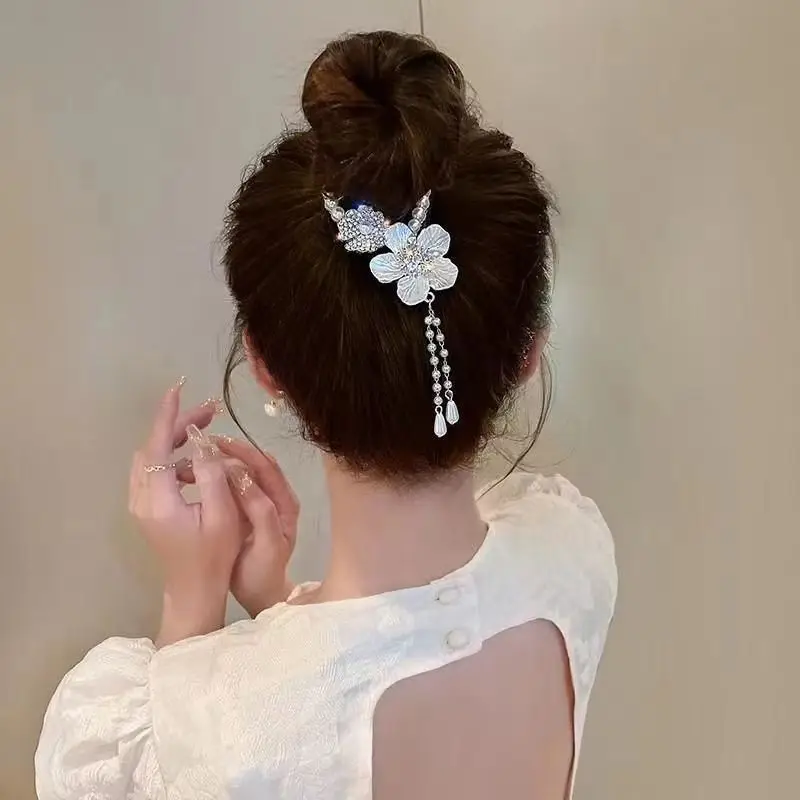 Ancient Style Orchid Tassel Hairpin Ball Head Hair Accessories — feature 2