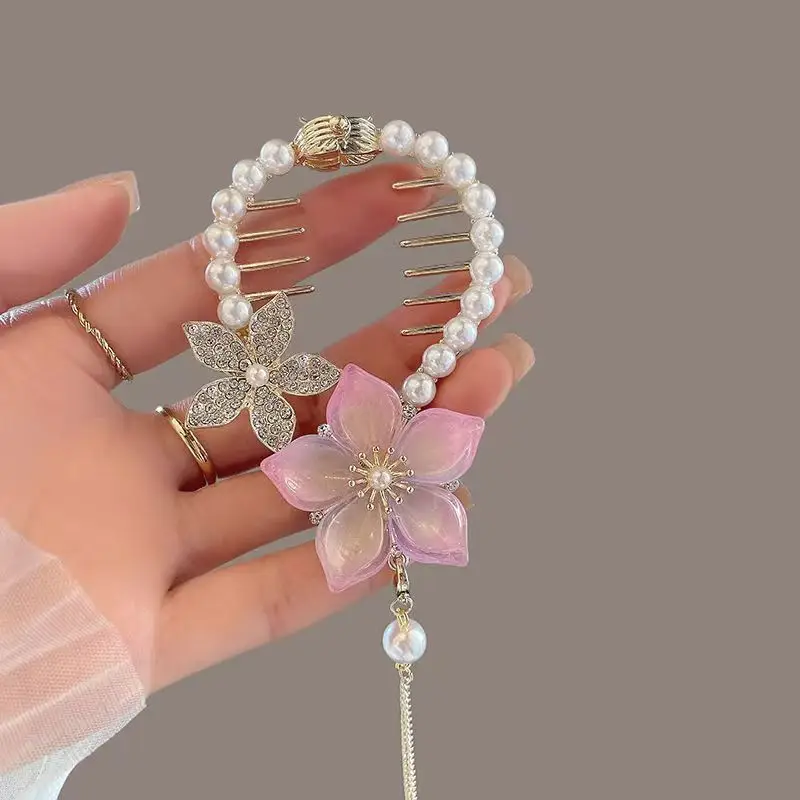 Ancient Style Orchid Tassel Hairpin Ball Head Hair Accessories - Image 2