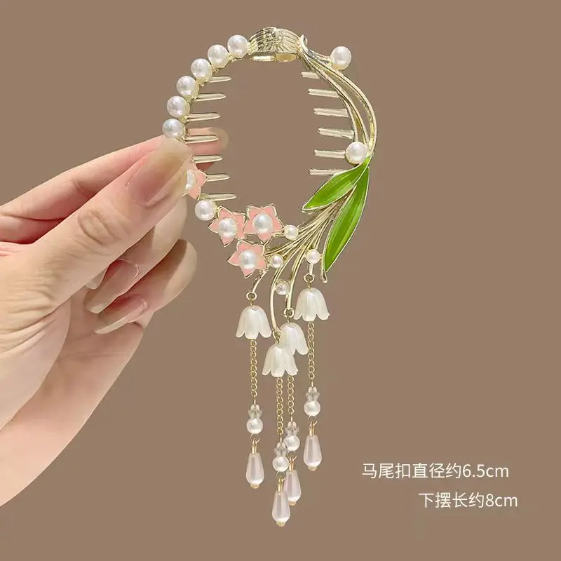 Ancient Style Orchid Tassel Hairpin Ball Head Hair Accessories - Image 9