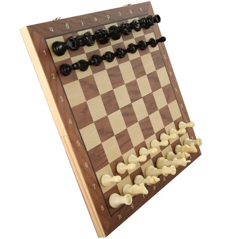 chess magnetic solid wood high-end children's mini folding chessboard beginner small size magnetic chessboard chess