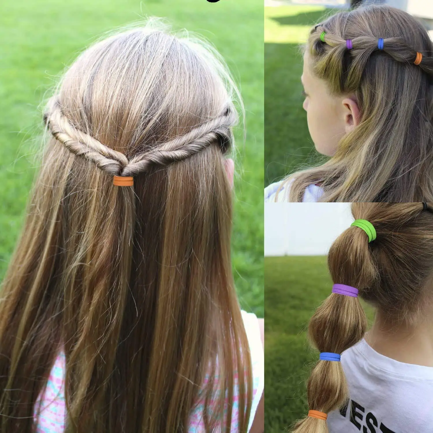 Children's Rainbow Hair Bands High Elastic Towel Ring - Image 13