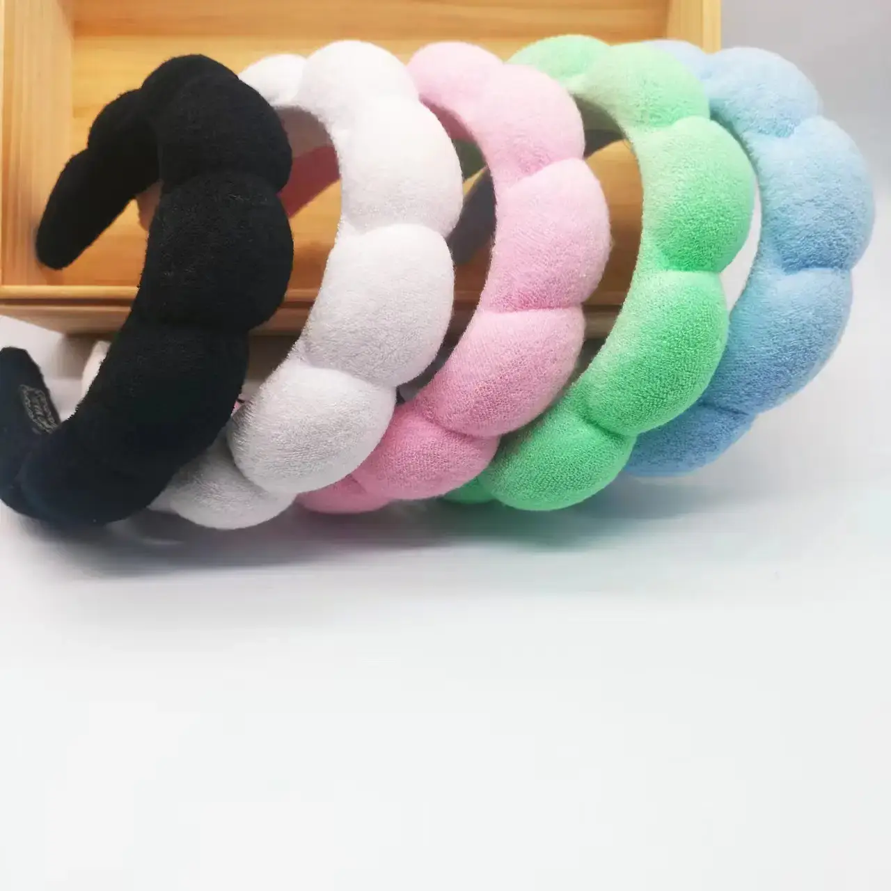 Black Soft Makeup Sponge Hair Band Wrist Set - Image 14