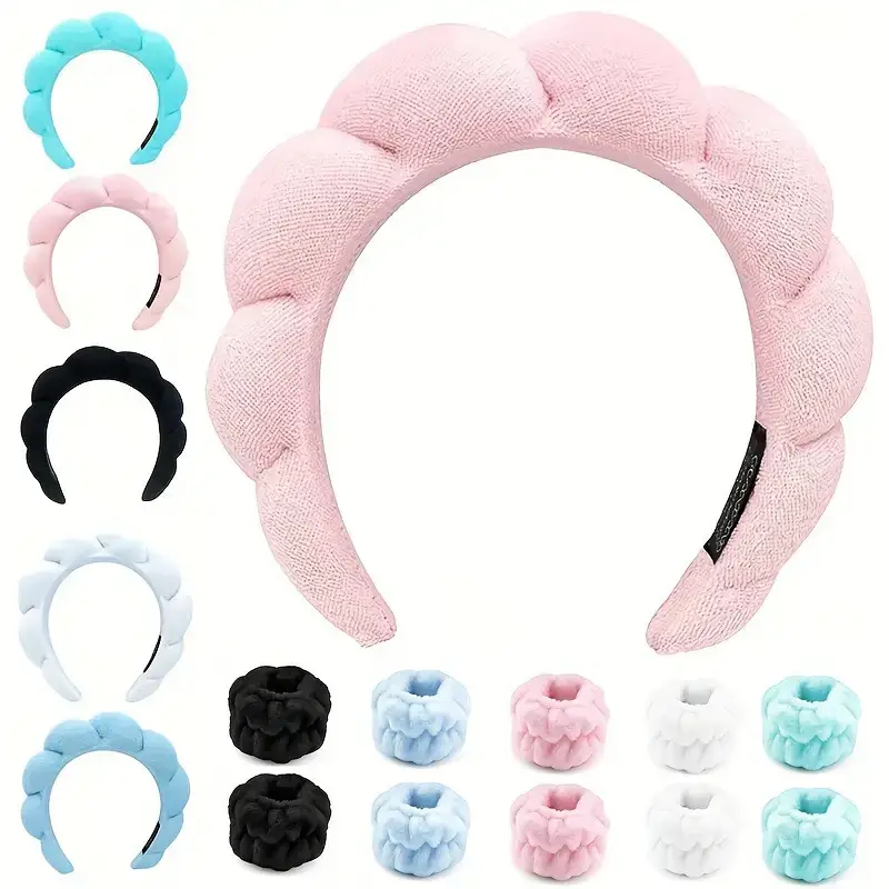 Black Soft Makeup Sponge Hair Band Wrist Set — feature 3