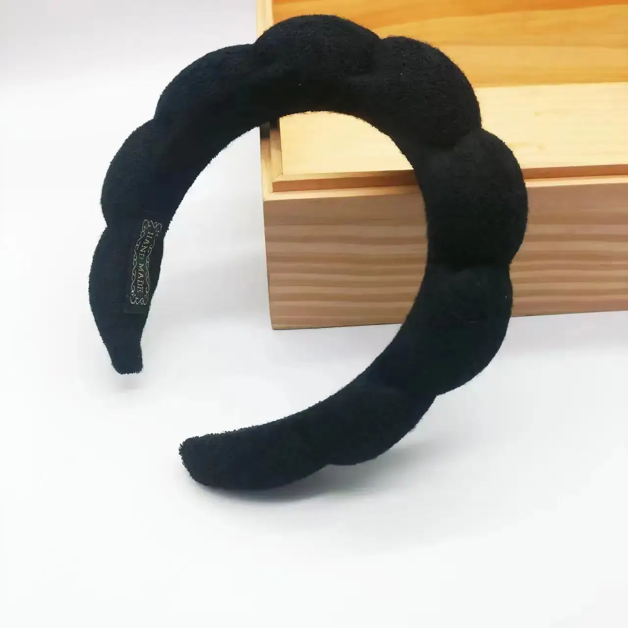 Black Soft Makeup Sponge Hair Band Wrist Set - Image 3