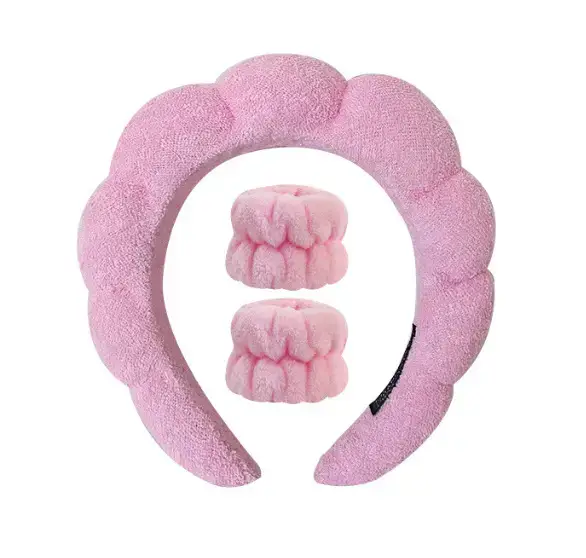 Black Soft Makeup Sponge Hair Band Wrist Set - Image 7