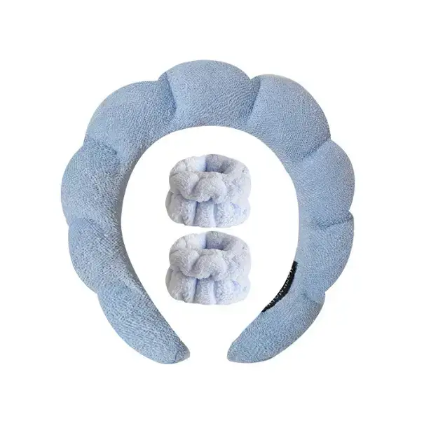 Black Soft Makeup Sponge Hair Band Wrist Set - Image 9