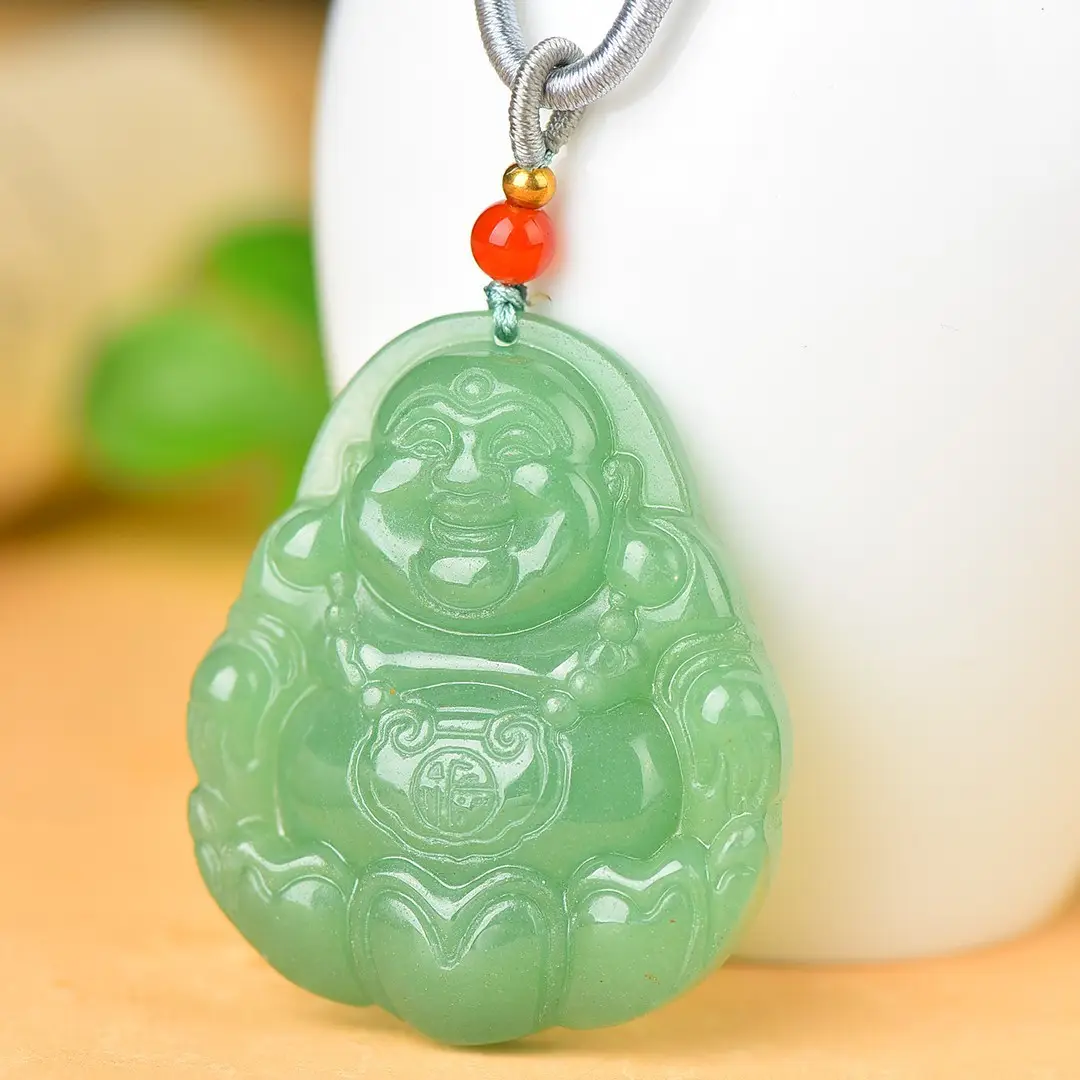 Jade Buddha Pendant Green Buddha Design Necklace — feature 5