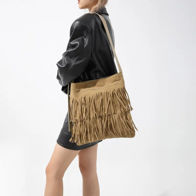 Women's Black Tassel Shoulder Bag Autumn 2023 - Image 5