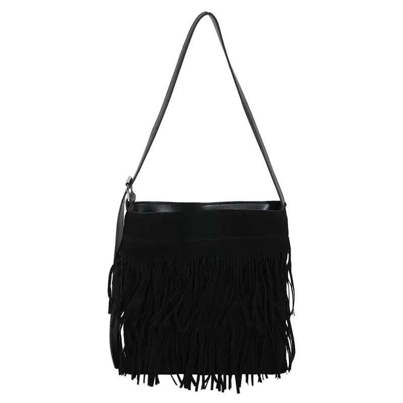 Women's Black Tassel Shoulder Bag Autumn 2023 - Image 8