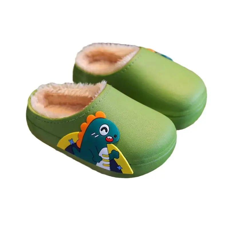 Winter Children's Cotton Slippers Cartoon Cute Velvet Warm Outwear Mao Mao Shoes Indoor Non-slip Waterproof Parent-child Cotton Shoes