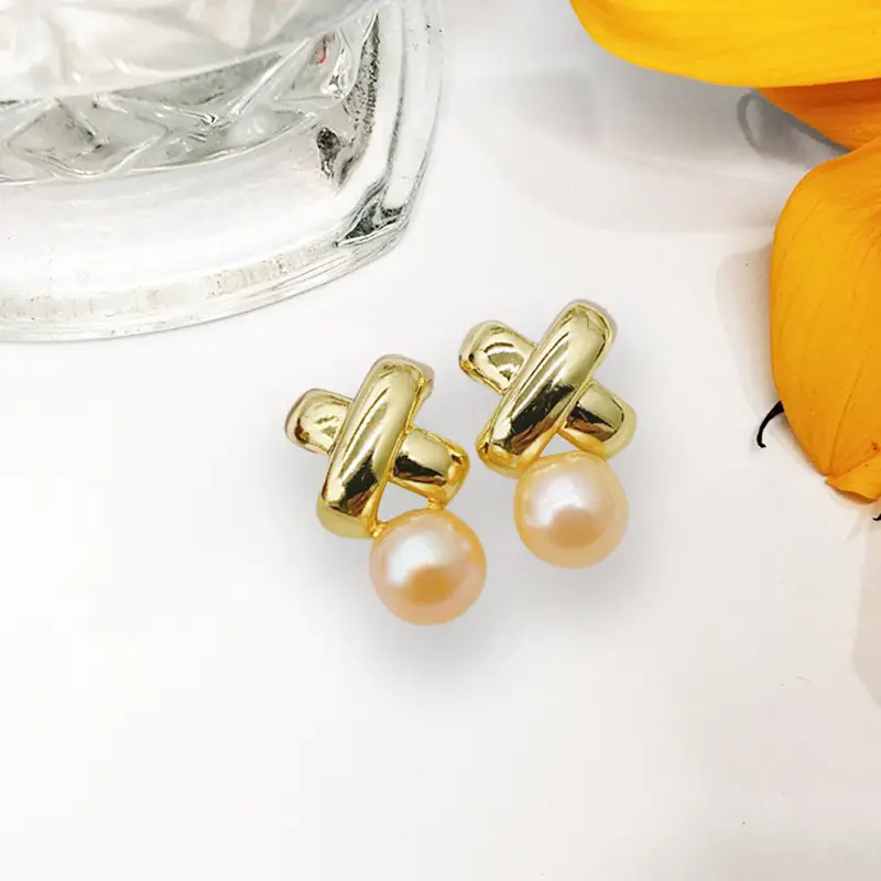 Vintage Pearl Cross Earrings S925 Silver - Image 8