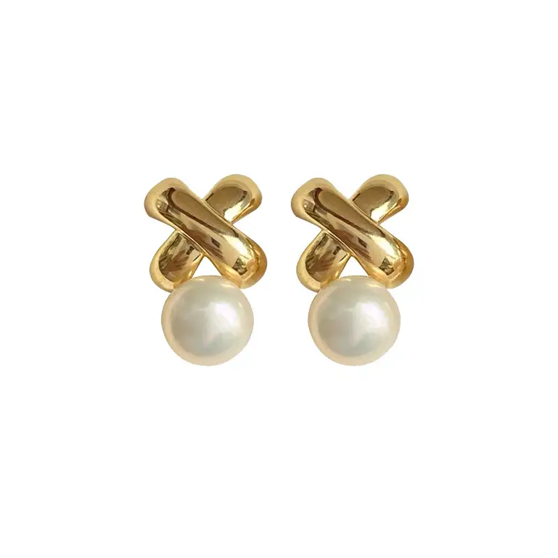 Vintage Pearl Cross Earrings S925 Silver - Image 10
