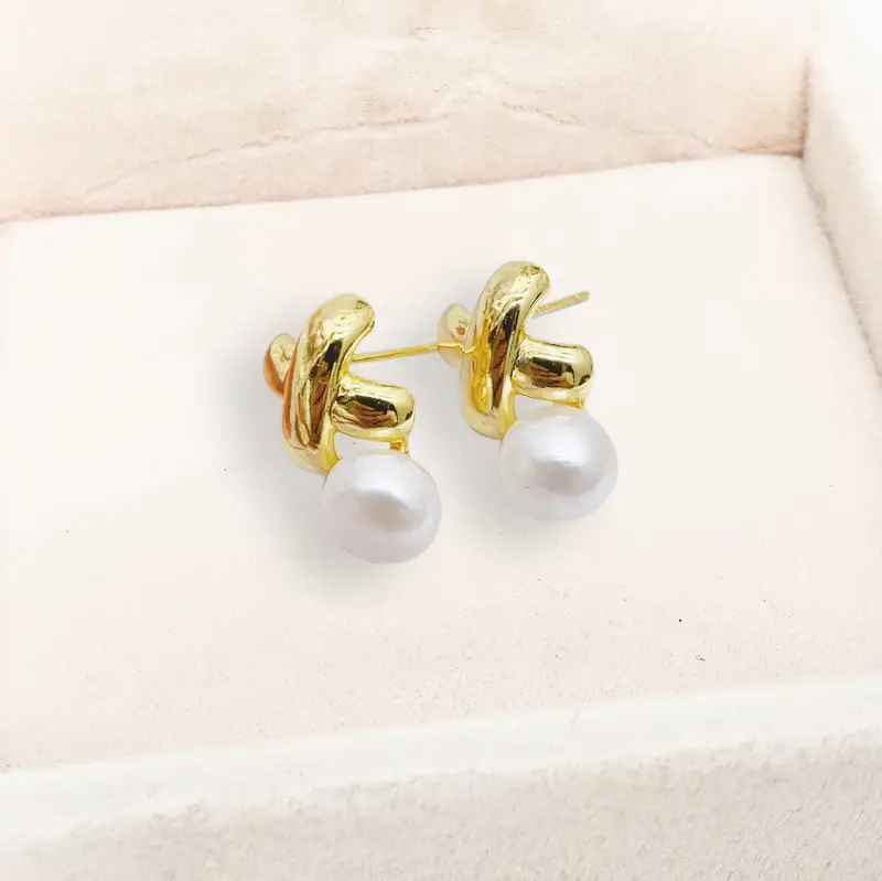 Vintage Pearl Cross Earrings S925 Silver — feature 10