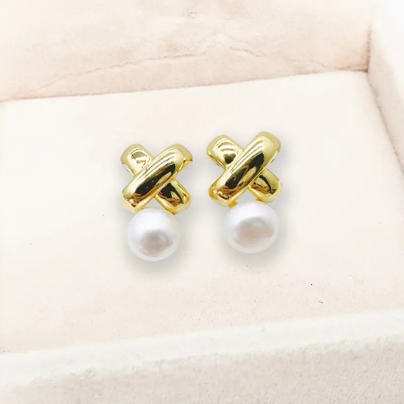 Vintage Pearl Cross Earrings S925 Silver — feature 11