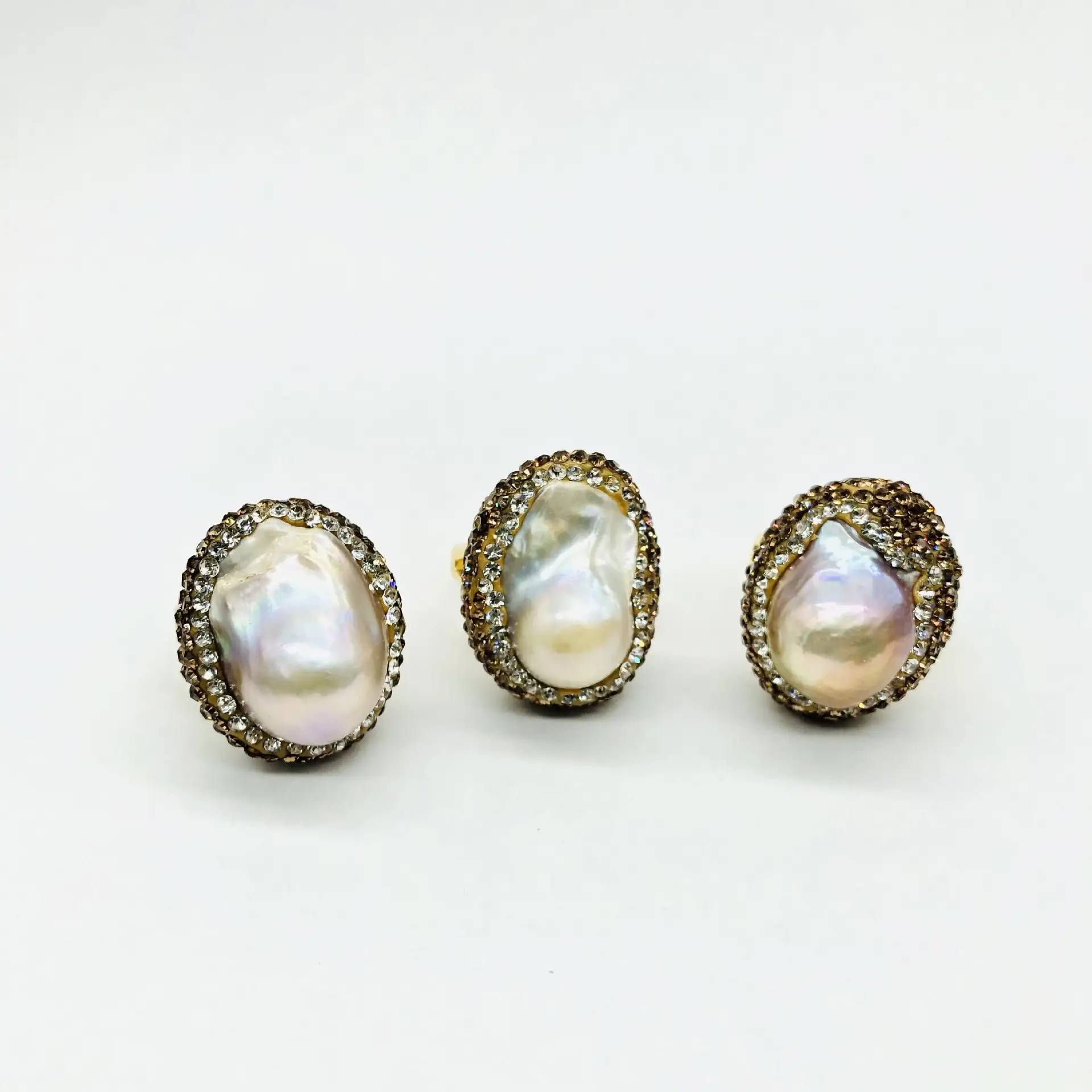 Freshwater Pearl Bus Index Finger Ring Meson Opening Copper Plated 18K — feature 5