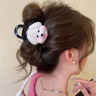 Large Black Velvet Hair Clip with Diamond Letter Design for Women — feature 24