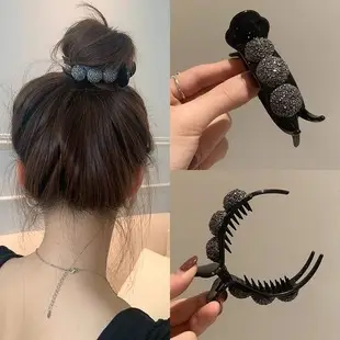 Large Black Velvet Hair Clip with Diamond Letter Design for Women — feature 26