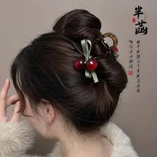 Large Black Velvet Hair Clip with Diamond Letter Design for Women — feature 28