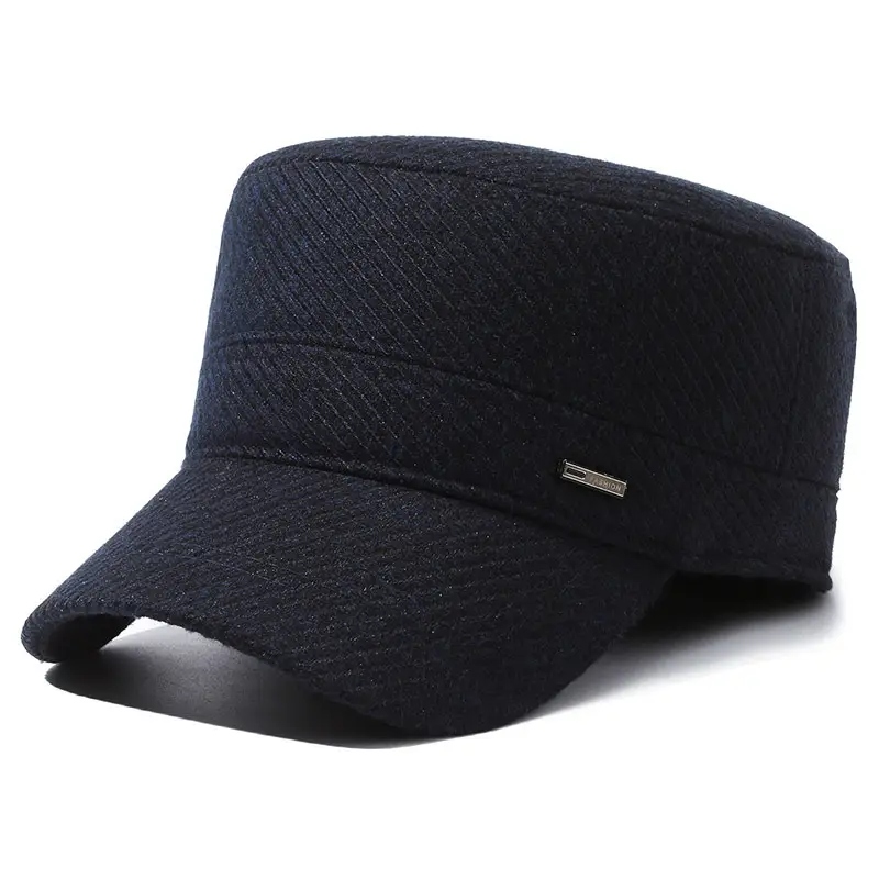 Men's Black Woolen Beanie Cap Winter Warm Ear Protection - Image 7