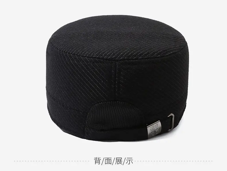 Men's Black Woolen Beanie Cap Winter Warm Ear Protection — feature 11