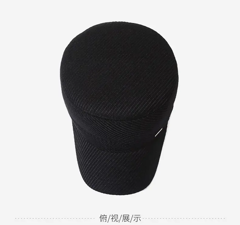 Men's Black Woolen Beanie Cap Winter Warm Ear Protection — feature 12