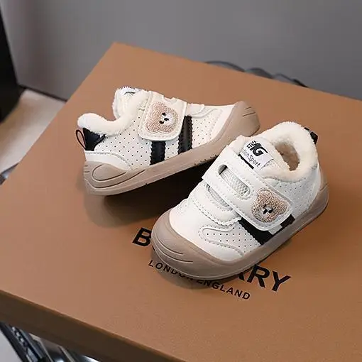 Baby Fleece Lined Toddler Shoes White Bear Decor