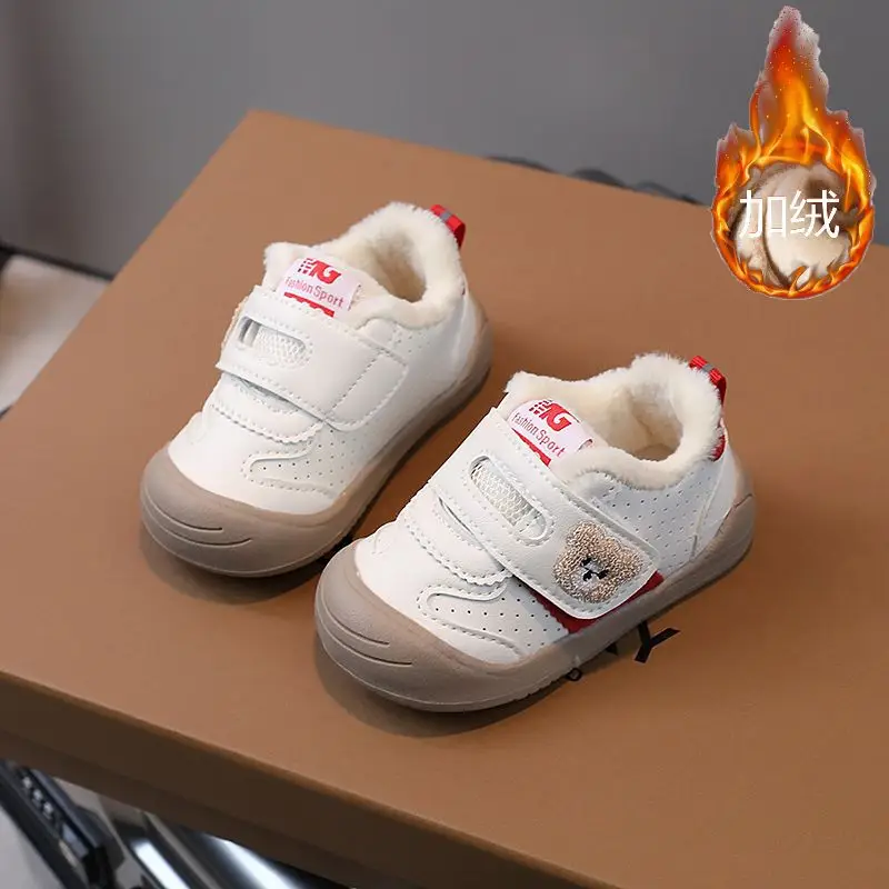 Baby Fleece Lined Toddler Shoes White Bear Decor