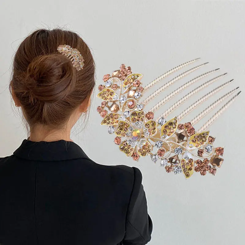 Korean Style Crystal Hair Comb with 5-Tooth Design - Image 30
