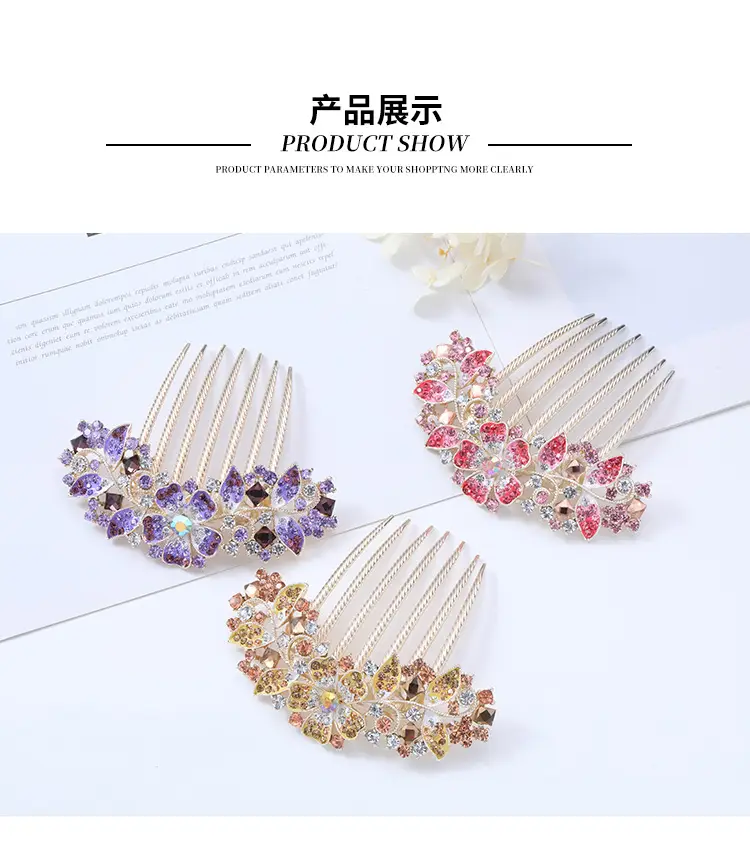 Korean Style Crystal Hair Comb with 5-Tooth Design — feature 10