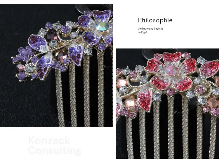Korean Style Crystal Hair Comb with 5-Tooth Design — feature 11