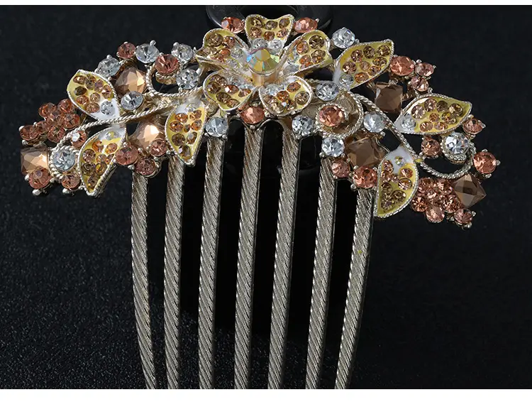 Korean Style Crystal Hair Comb with 5-Tooth Design — feature 12