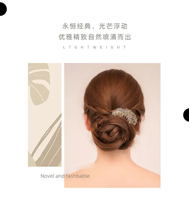 Korean Style Crystal Hair Comb with 5-Tooth Design — feature 3