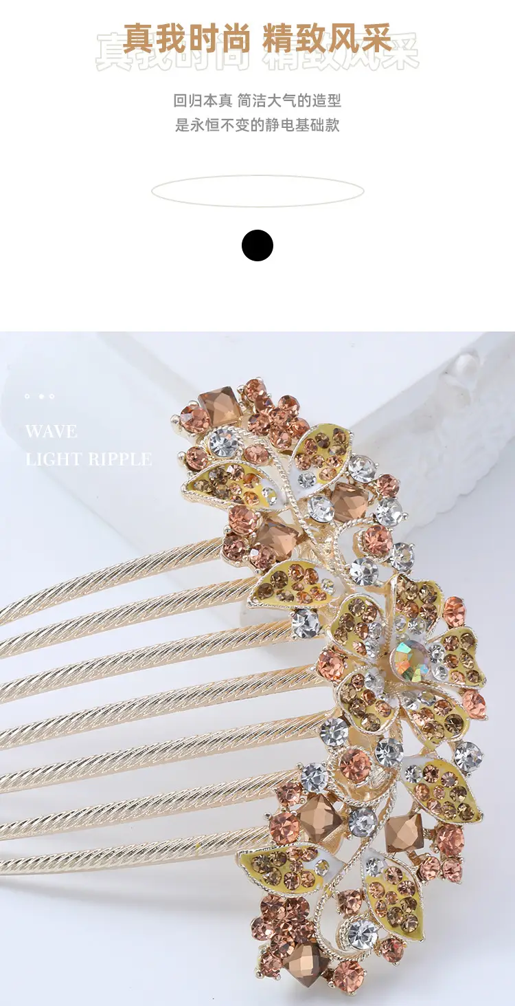 Korean Style Crystal Hair Comb with 5-Tooth Design — feature 4
