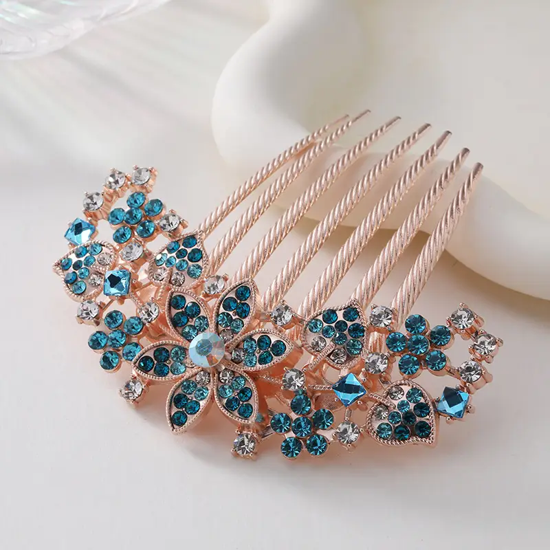 Korean Style Crystal Hair Comb with 5-Tooth Design - Image 10