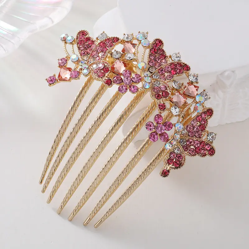Korean Style Crystal Hair Comb with 5-Tooth Design - Image 16