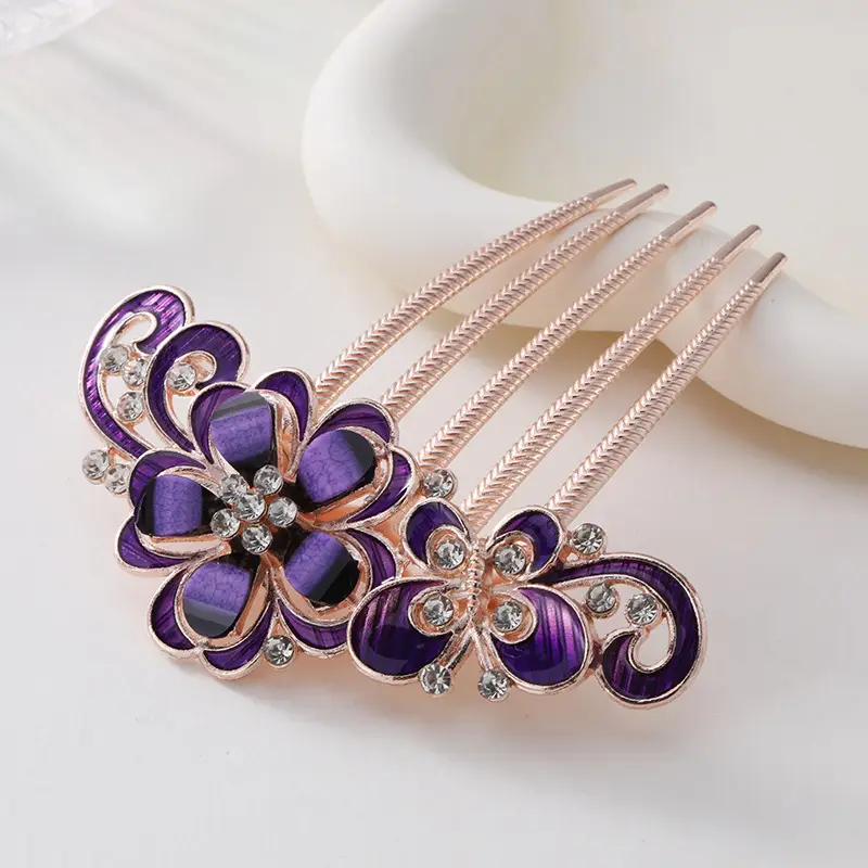Korean Style Crystal Hair Comb with 5-Tooth Design - Image 17