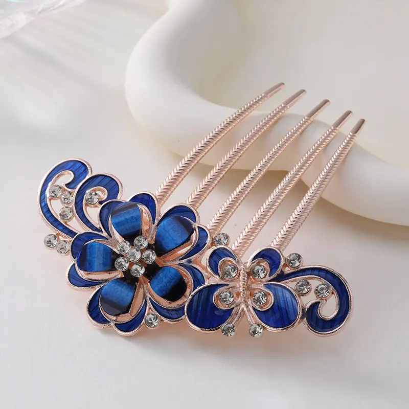 Korean Style Crystal Hair Comb with 5-Tooth Design - Image 18