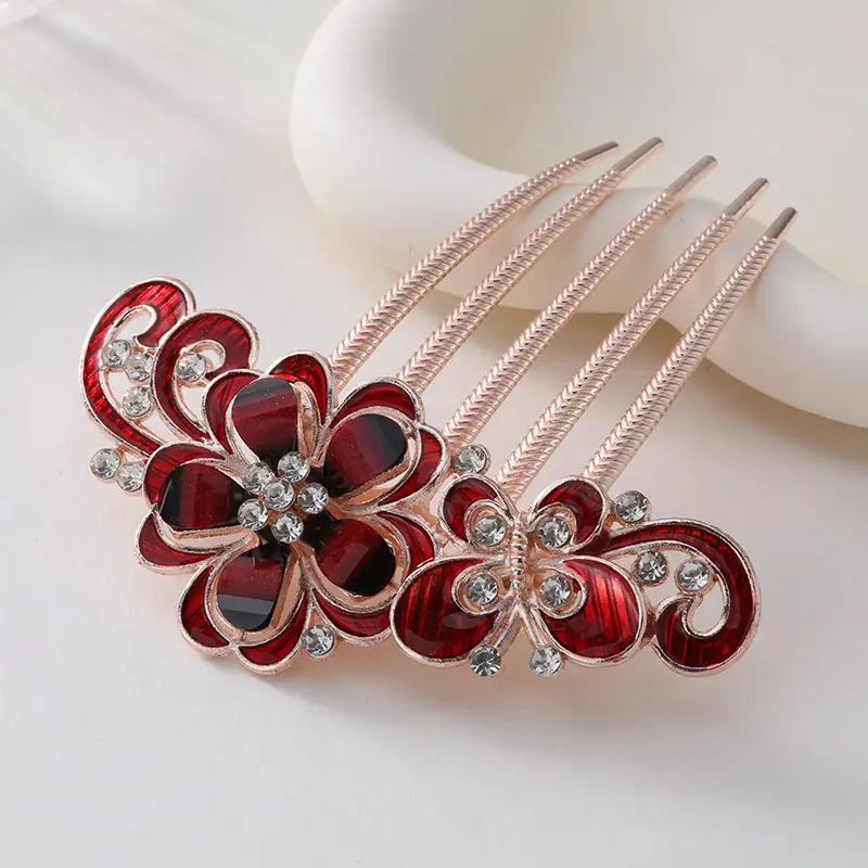 Korean Style Crystal Hair Comb with 5-Tooth Design - Image 19