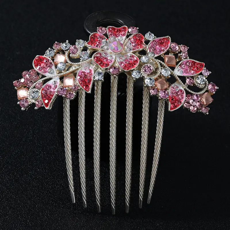 Korean Style Crystal Hair Comb with 5-Tooth Design - Image 2
