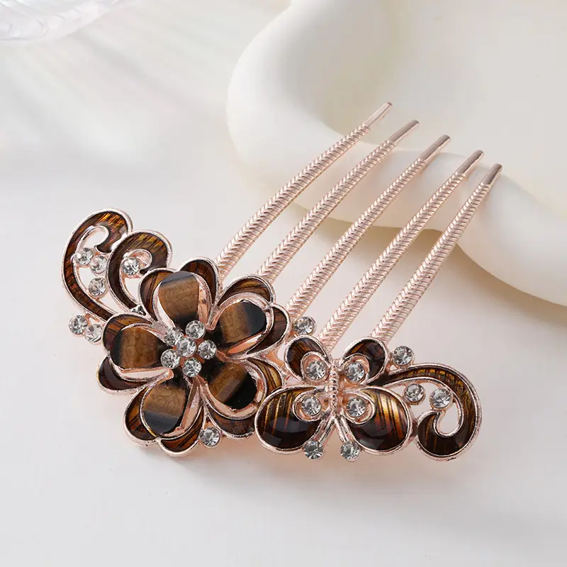 Korean Style Crystal Hair Comb with 5-Tooth Design - Image 21